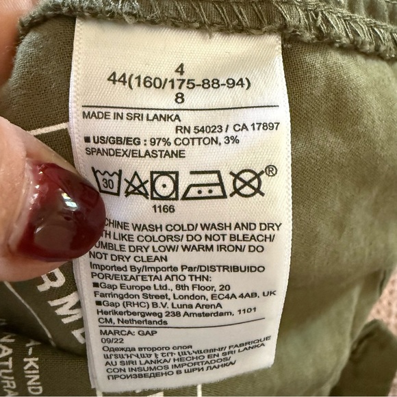 GAP Downtown Khaki Pants Olive Green Size 4 | Slim Ankle Stretch Cotton Chinos - Picture 6 of 6